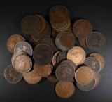 50 MIXED DATE AVE CIRC CANADIAN LARGE CENTS