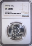 1959-D FRANKLIN HALF DOLLAR NGC