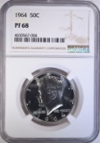 1964 KENNEDY HALF DOLLAR NGC PF68