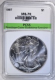 1987 AMERICAN SILVER EAGLE, PCSS PERFECT GEM PROOF