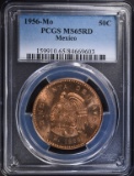 1956 MEXICO 50 CENTAVOS PCGS MS65RD