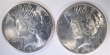 1923 & 26 PEACE DOLLARS, GEM BU