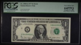 1977 $1 FEDERAL RESERVE NOTE PCGS 64PPQ