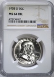 1958-D FRANKLIN HALF DOLLAR NGC