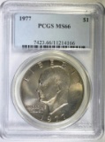 1977 EISENHOWER DOLLAR, PCGS MS-66