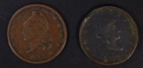 2-PATRIOTIC CIVIL WAR TOKENS