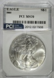 2002 AMERICAN SILVER EAGLE PCI PERFECT GEM BU