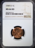 1949-D LINCOLN CENT NGC MS66 RD