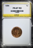 1954 LINCOLN CENT, LVCS SUPERB GEM PROOF RD