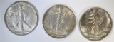 3 - 1945-S WALKING LIBERTY HALF DOLLARS