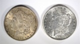 1886 & 1889 MORGAN SILVER DOLLARS, CH BU
