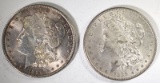 (2) 1889 MORGAN SILVER DOLLARS, AU