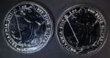 2-BU 2015 1oz SILVER BRITISH BRITANNIA COINS