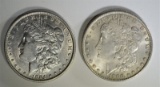1884 & 1900 MORGAN SILVER DOLLARS, CH BU