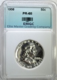 1958 FRANKLIN HALF DOLLAR EMGC SUPERB