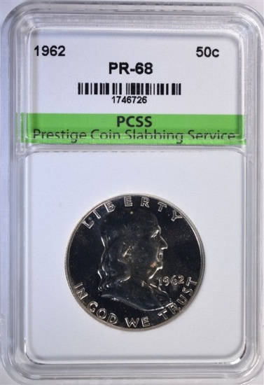 1962 FRANKLIN HALF DOLLAR PCSS SUPERB