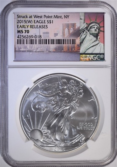 2015 (W) AMERICAN SILVER EAGLE, NGC MS-70