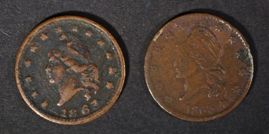 2-DIFFERENT CIVIL WAR TOKENS