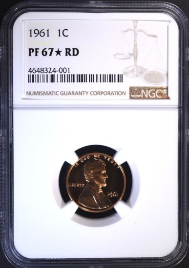 1961 LINCOLN CENT, NGC PF-67* RED