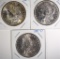 3 - AU/BU MORGAN DOLLARS; 1880-O,