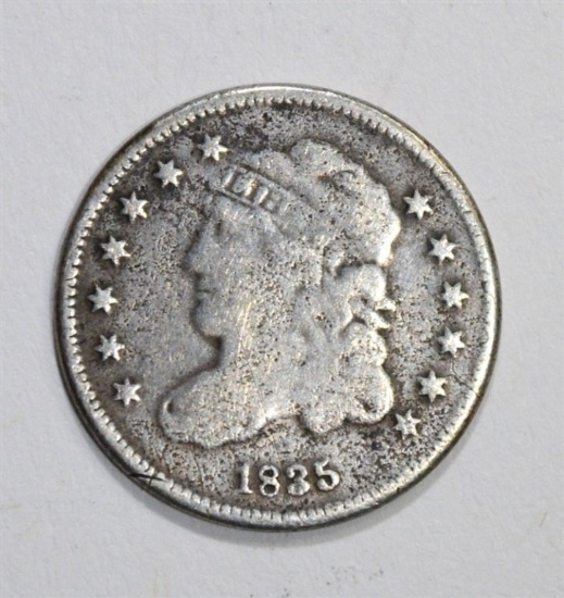 1835 BUST HALF DIME, FINE