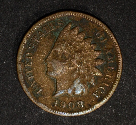 1908-S INDIAN CENT FINE DARK