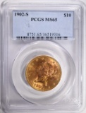 1902-S $10 GOLD LIBERTY PCGS MS65