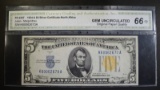 1934 A $5 SILVER CERTIFICATE NORTH AFRICA