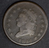 1814 CLASSIC HEAD LARGE CENT  VG