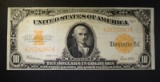 1922 $10.00 GOLD NOTE, XF/AU NICE