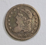 1836 CAPPED BUST HALF DIME FINE