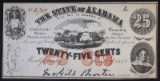 1863 TWENTY-FIVE CENTS STATE OF ALABAMA