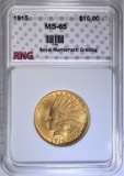 1915 $10 GOLD INDIAN RNG GEM BU