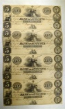 UNCUT SHEET OF 4-BANK OF AUGUSTA $5.00 NOTES