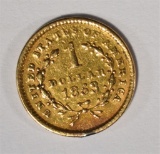 1853 GOLD DOLLAR, XF