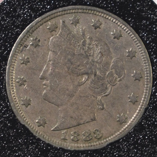 1883 WITH CENTS LIBERTY NICKEL, XF