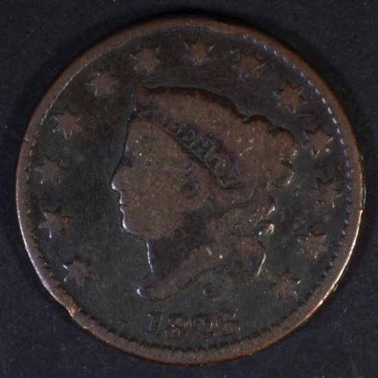 1826 LARGE CENT, G/VG