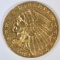 1913 $2.50 INDIAN GOLD, AU