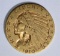 1910-S $5.00 GOLD INDIAN, XF ( WEAK S )