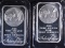 2-FIVE OUNCE .999 SILVER BARS ( SILVERTOWNE )
