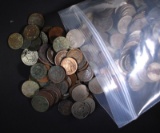 BAG OF CULL TYPE COINS damaged/holed etc
