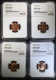 4 - 1969-S LINCOLN CENTS NGC MS66 RD
