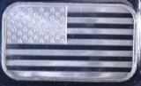 2-ONE OUNCE .999 SILVER AMERICAN FLAG BARS