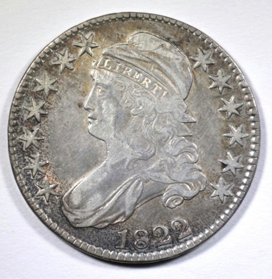 1822 BUST HALF DOLLAR, XF/AU