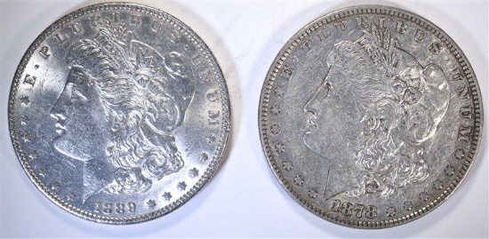 1889 BU & 1878 7TF AU MORGAN DOLLARS