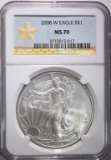 2008 W AMERICAN SILVER EAGLE NGC MS 70