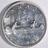 1960 SILVER CANADA DOLLAR  GEM BU PL