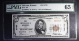 1929 TY.2 $5 NATIONAL CURRENCY PMG 65 EPQ