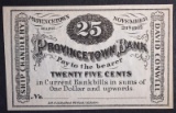 1862 25 CENTS PROVINCETOWN BANK MASS.
