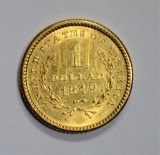 1849 NO L GOLD DOLLAR CH/GEM BU